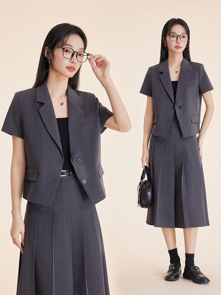 Women'S Formal Wear Petite - 가을 겨울용 그레이 여성 정장 세트,