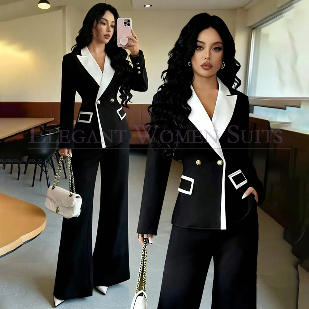 Blazer Set Women Formal - 럭셔리 블랙 여성 정장 2피스 자켓