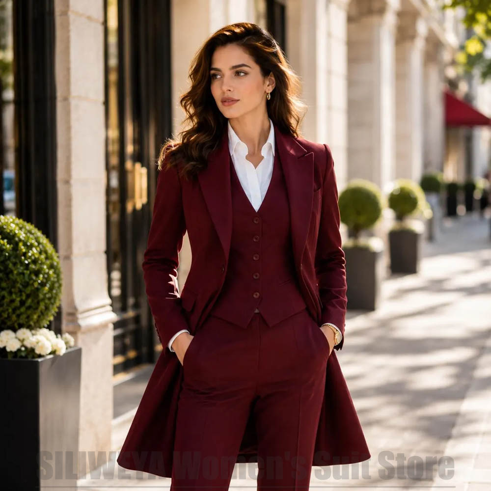 Women Formal Wear Pants - 패션 여성 3피스 수트 우아한 피크
