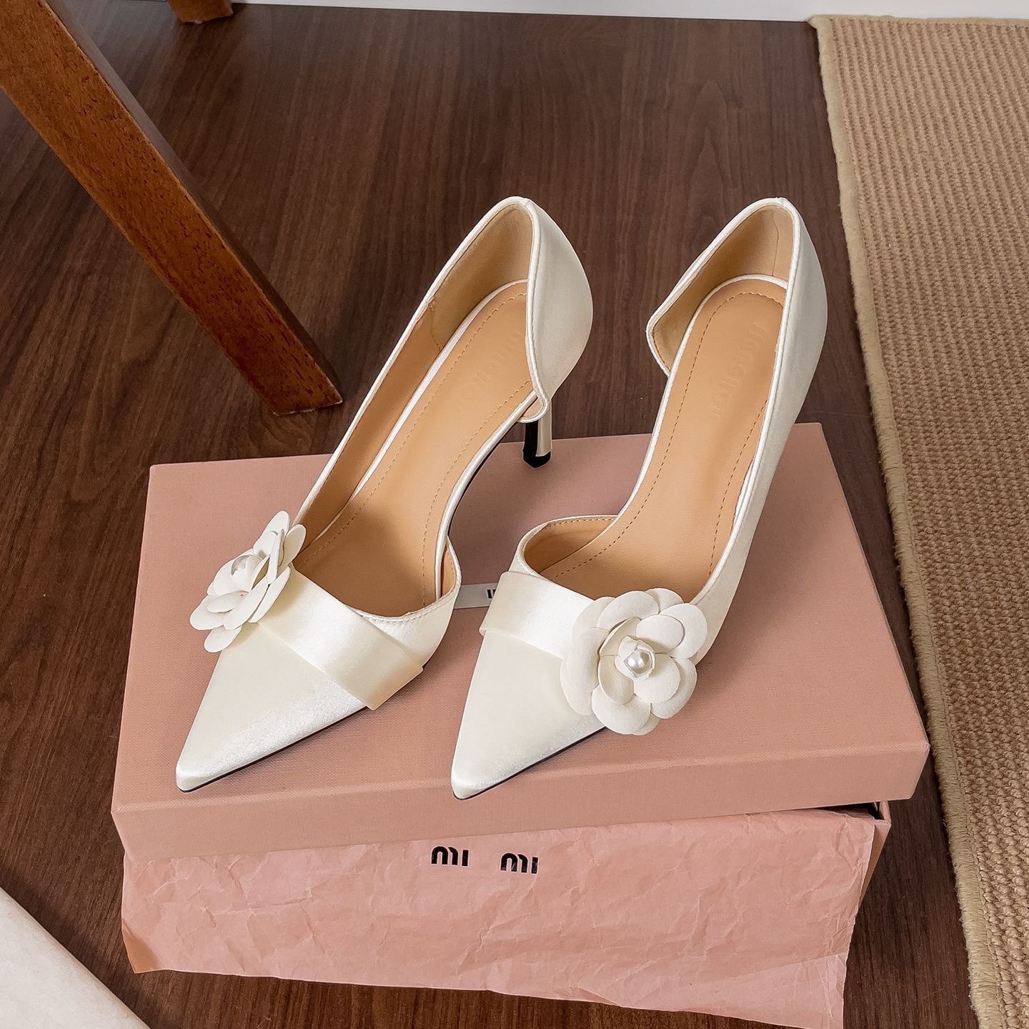 Women Formal Wear On Sale - 새틴 포인티드 스틸레토 펌프스 여성용 플로럴