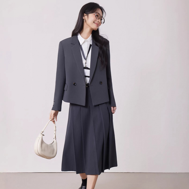 Women'S Formal Wear Petite - 봄, 가을용 그레이 여성 정장 세트,