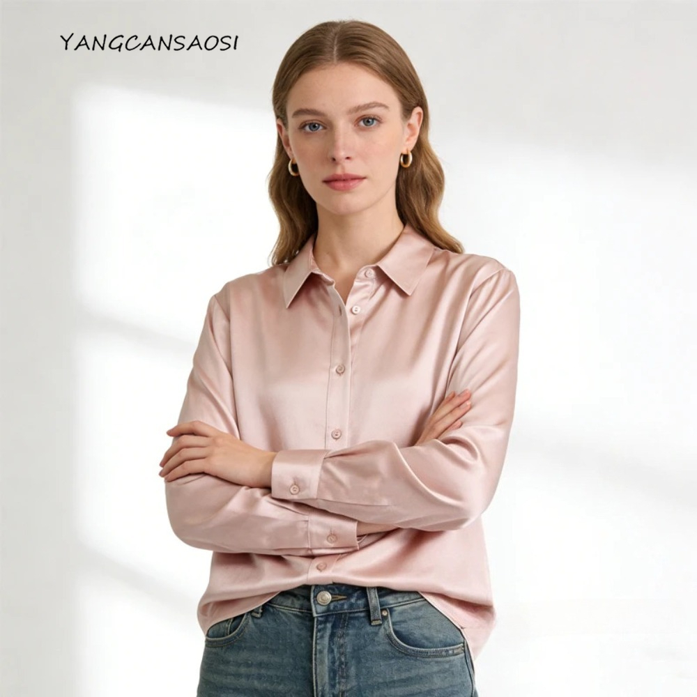 Silk Blouse Button - 헤비 35MM 100% 천연 뽕나무 실크