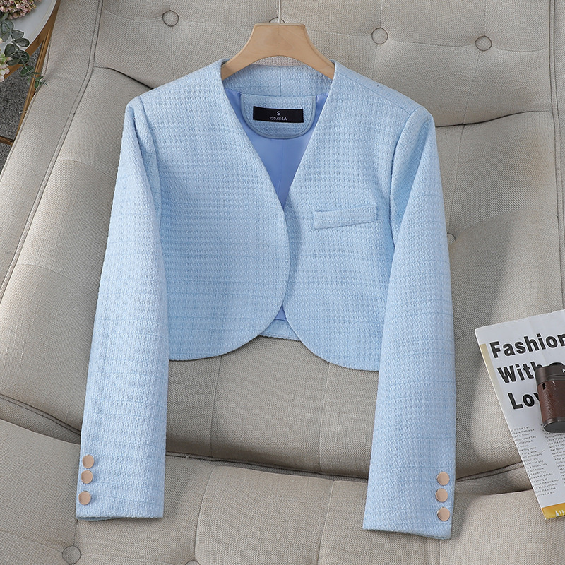 Women'S Formal Wear Cardigan - 여성용 포멀 블레이저, 화이트, 블루, 블랙,