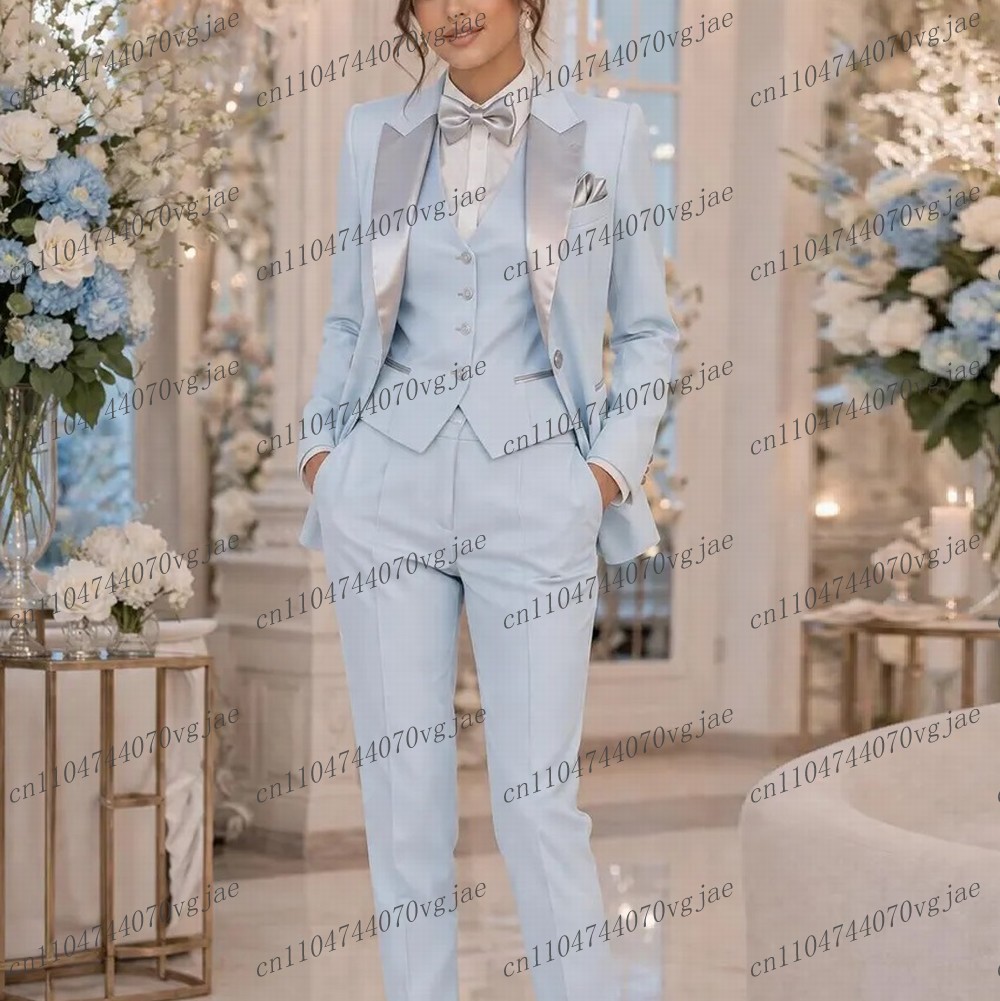 Blazer Set Women Formal - 라이트 블루 정장 비즈니스 여성 정장
