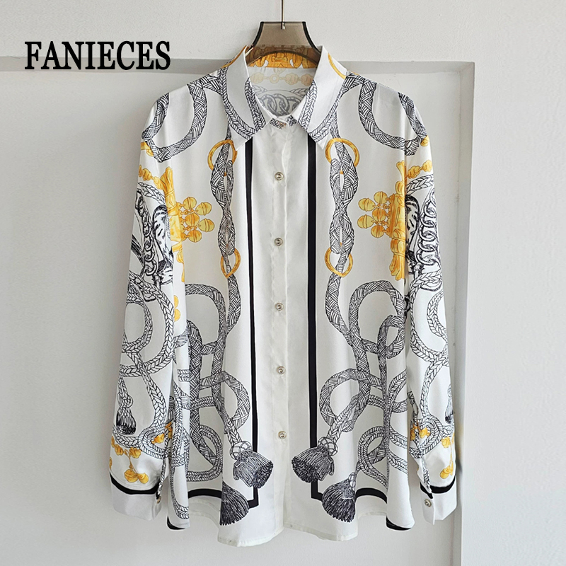 Silk Blouse Button - S-4XL 여성용 새틴 셔츠 여름 긴팔