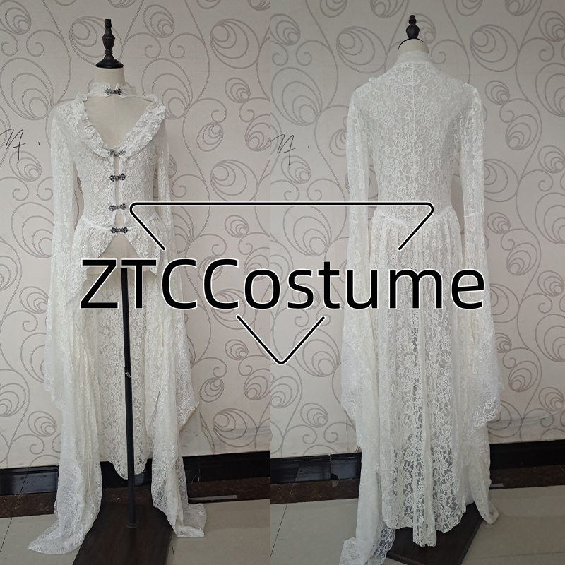 Victorian Women'S Formal Wear - 고딕 여성 화이트 빈티지 솔리드 레이스