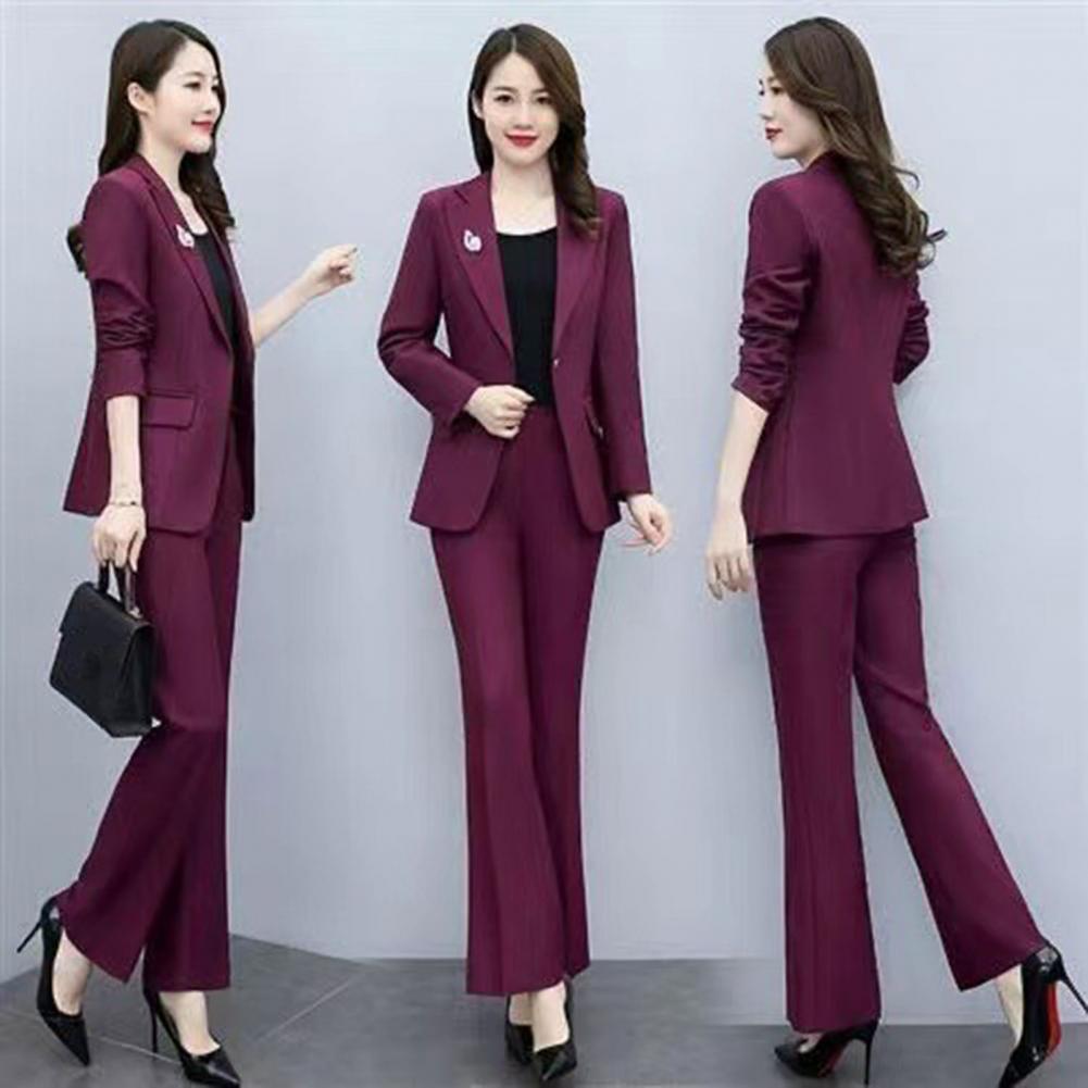 Women Formal Wear Office - 2피스/세트 여성 정장 코트 팬츠 세트