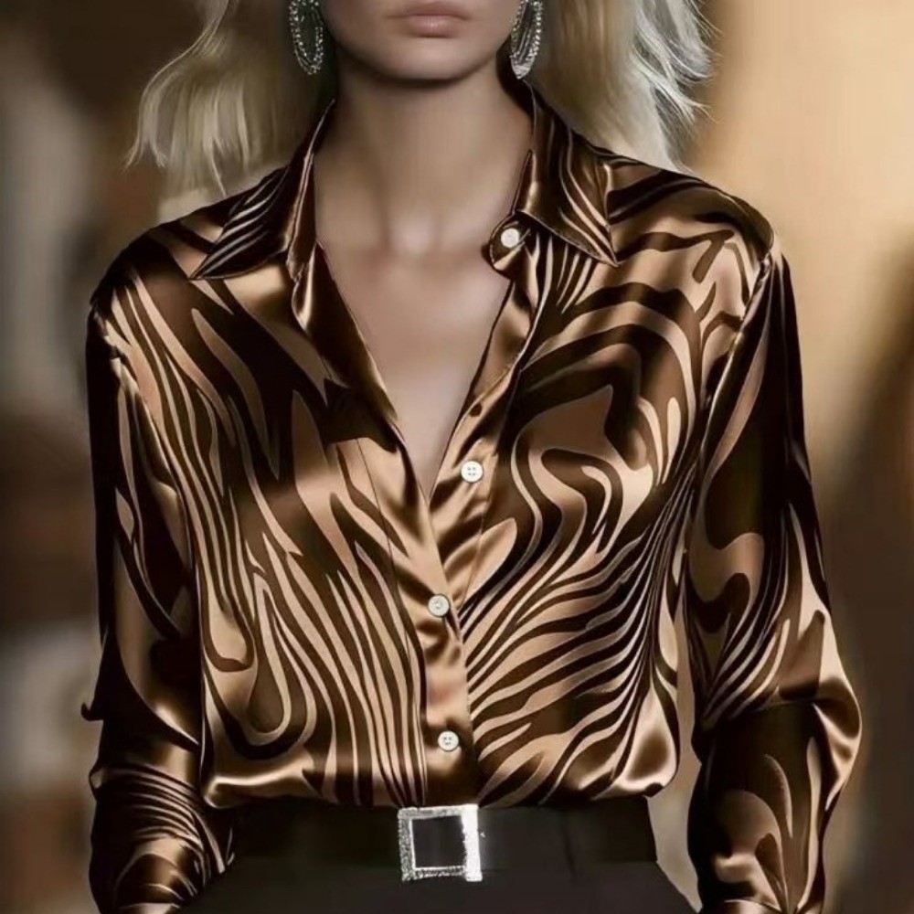 루즈핏 턴다운 칼라 오피스룩 여성 셔츠 여성용 탑 우아 - Silk Blouse Button 리뷰 및 가격