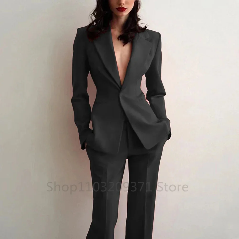 여성 정장 파티 웨딩 플러스 사이즈 2피스 슬림핏 스파 - Blazer Set Women Formal 리뷰 및 가격