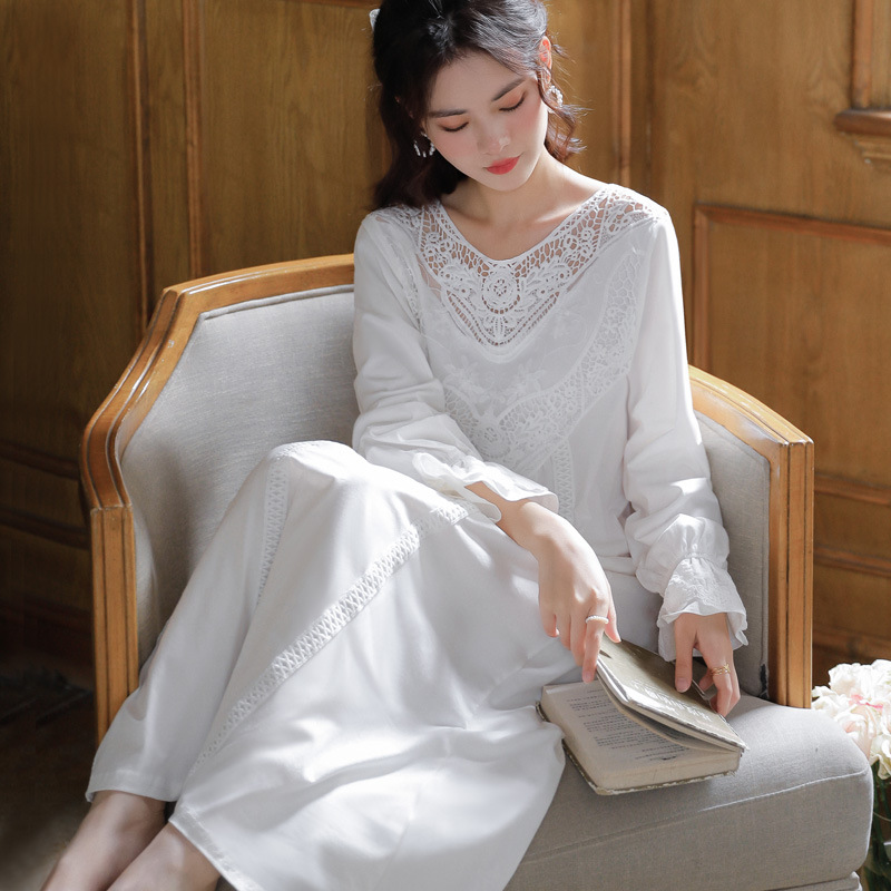 로맨틱 레이스 나이트드레스 여성 프렌치 스타일 요정 수 - Victorian Women'S Formal Wear 리뷰 및 가격