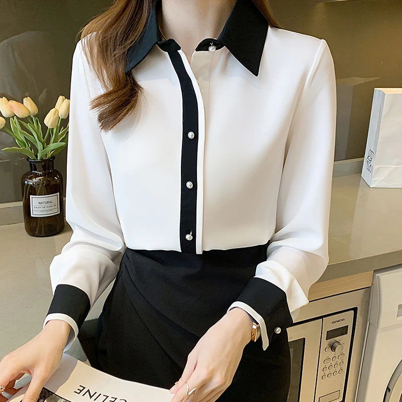 여성용 화이트 쉬폰 셔츠 한국 스타일 싱글 브레스티드  - Women'S Formal Wear Suits 리뷰 및 가격