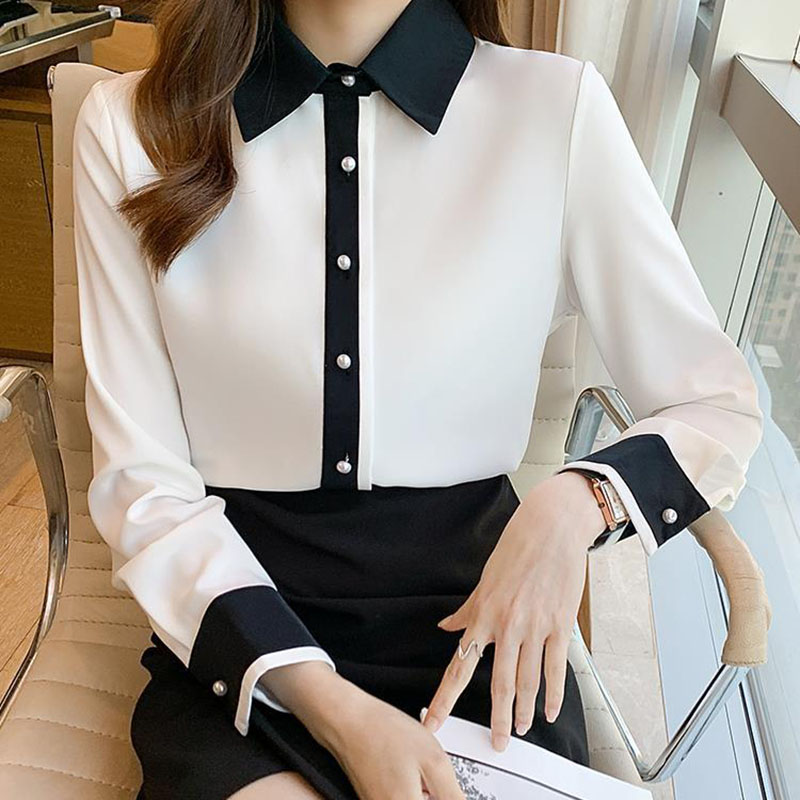여성용 화이트 쉬폰 셔츠 한국 스타일 싱글 브레스티드  - Women'S Formal Wear Suits 리뷰 및 가격