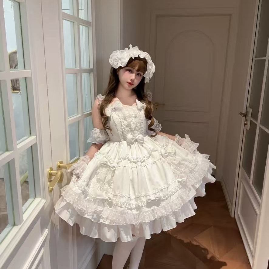 스위트 로리타 드레스 크림 화이트 러플 레이스 프린세스 - Victorian Women'S Formal Wear 리뷰 및 가격