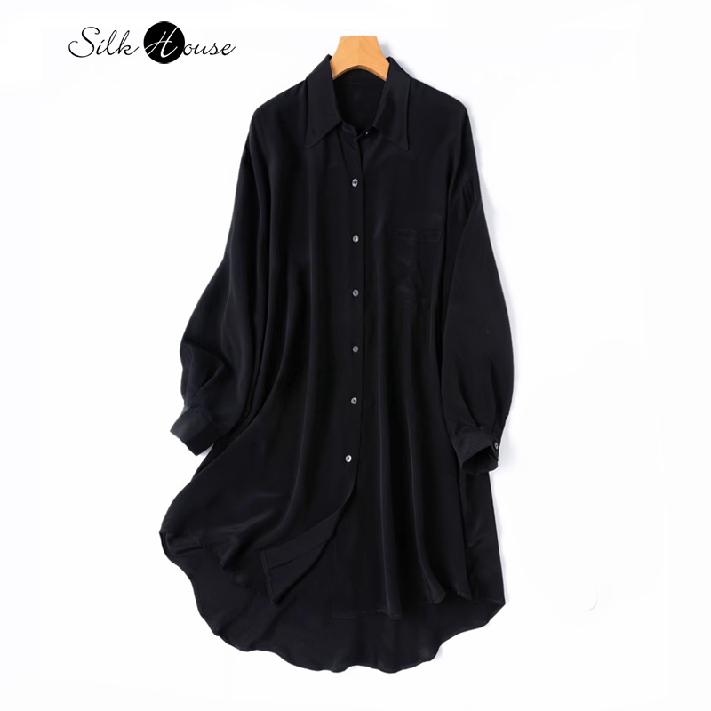 여성 여름 신작 100% 천연 뽕나무 실크 크레페 드  - Silk Blouse Button 리뷰 및 가격