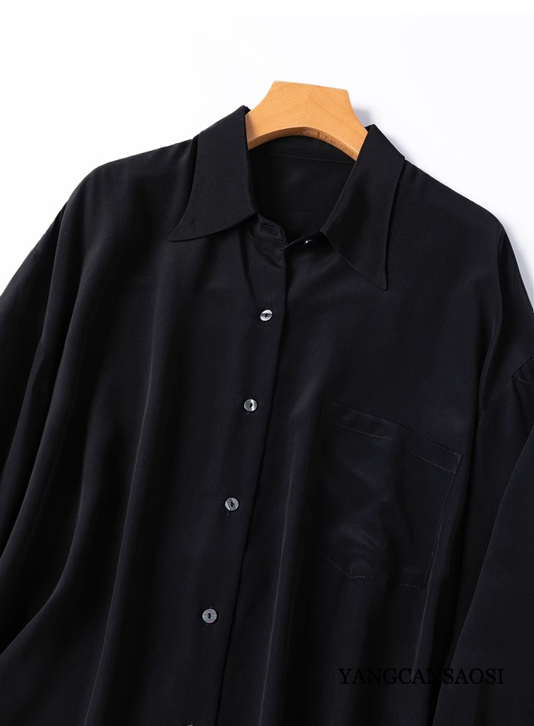 여성 여름 신작 100% 천연 뽕나무 실크 크레페 드  - Silk Blouse Button 리뷰 및 가격