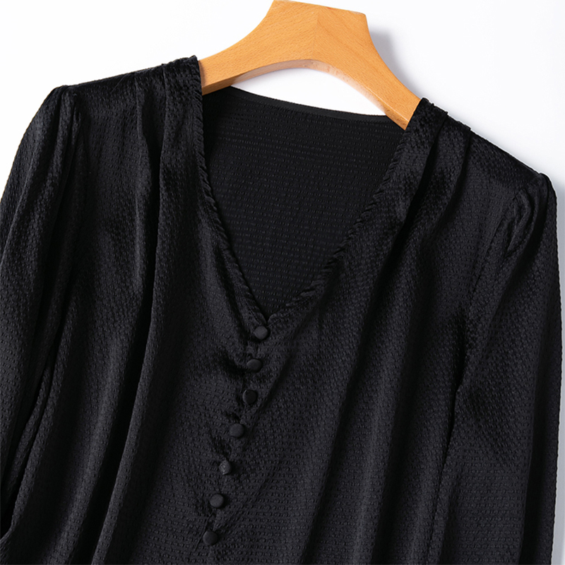 여성 실크 블라우스 93% 뽕나무 실크 7% 스판덱스  - Silk Blouse Button 리뷰 및 가격