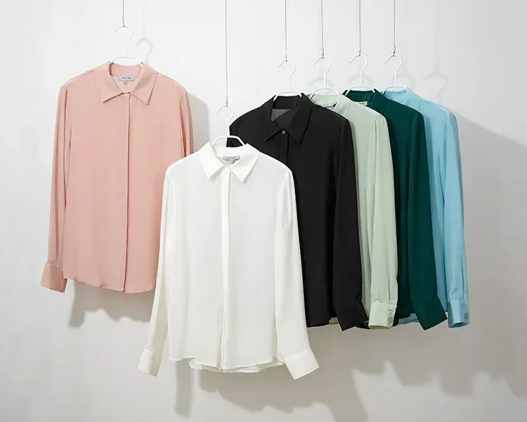 2025 봄 신상 여성 실크 셔츠 여성 긴팔 100%  - Silk Blouse Button 리뷰 및 가격