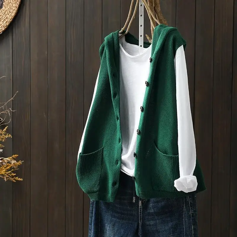 조끼 레드 카디건 여성 니트 조끼 후드 여성 스웨터 느 - Women'S Formal Wear Cardigan 리뷰 및 가격