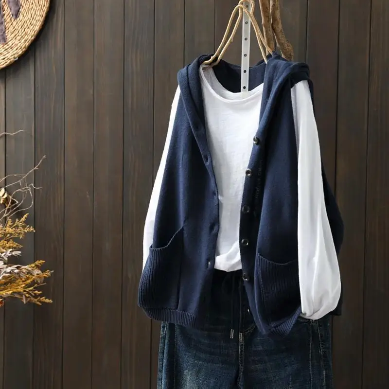 조끼 레드 카디건 여성 니트 조끼 후드 여성 스웨터 느 - Women'S Formal Wear Cardigan 리뷰 및 가격