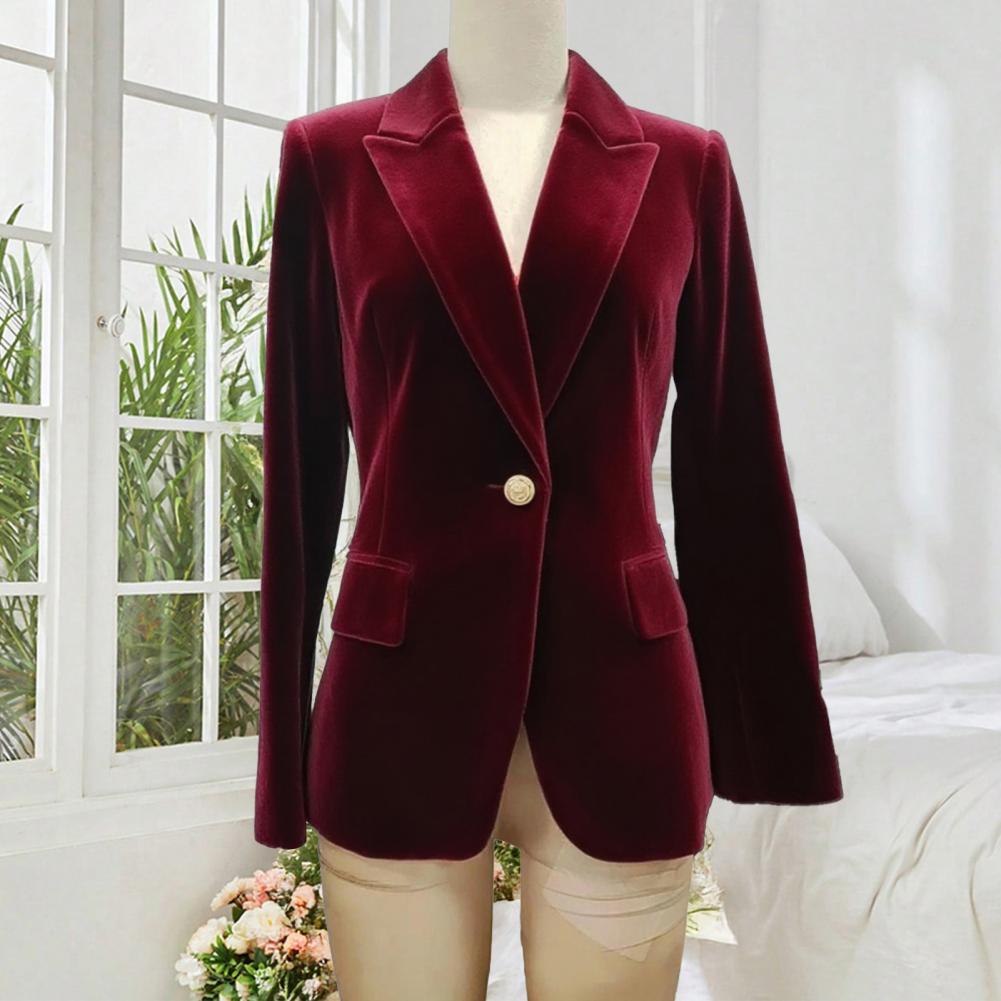 벨벳 대형 여성용 프롬 피크드 라펠 레이디 오피스 턱시 - Women Formal Wear Office 리뷰 및 가격