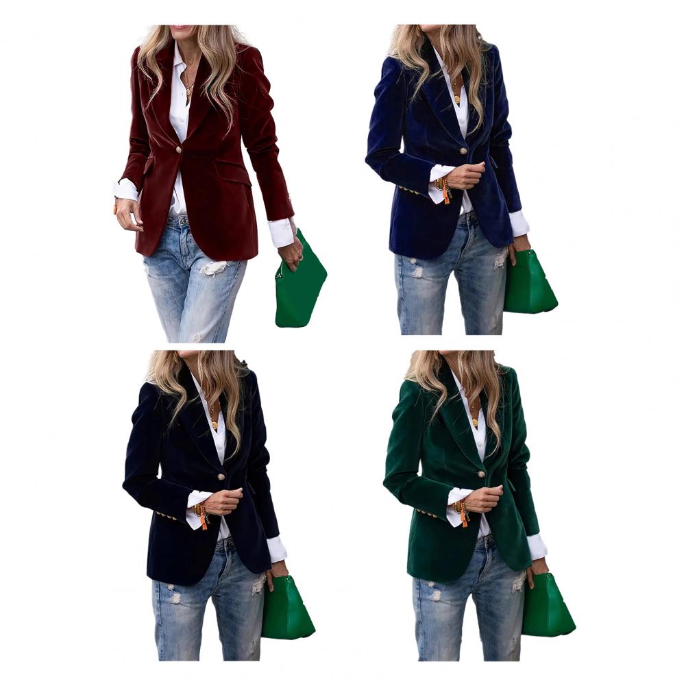 벨벳 대형 여성용 프롬 피크드 라펠 레이디 오피스 턱시 - Women Formal Wear Office 리뷰 및 가격
