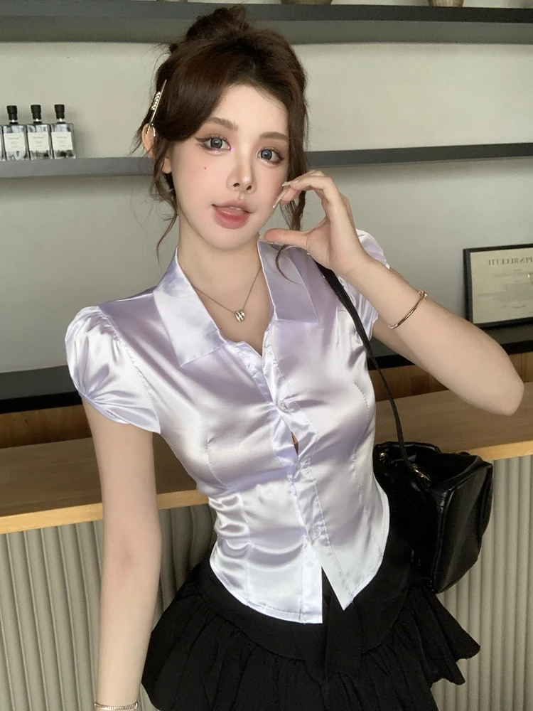 여름 섹시 실크 셔츠 여성 2026 한국 패션 의류 반 - Silk Blouse Button 리뷰 및 가격
