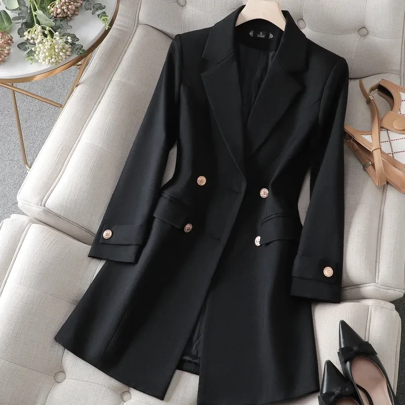여성용 롱 블레이저 카키, 커피 블랙, 오피스 레이디  - Women Formal Wear Office 리뷰 및 가격