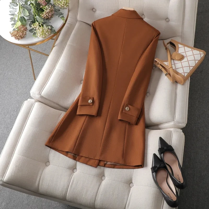 여성용 롱 블레이저 카키, 커피 블랙, 오피스 레이디  - Women Formal Wear Office 리뷰 및 가격