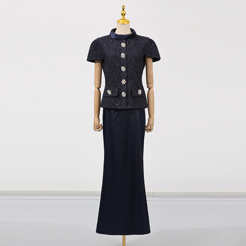 VGH 여성용 시크 투피스 세트, 스탠드 칼라 반팔 스 - Women'S Formal Wear Suits 리뷰 및 가격