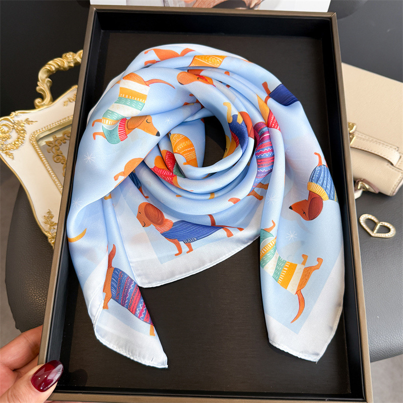패션 위너 도그 프린트 반다나 스카프 여성 우아한 실크 - Scarf Silk Neck 리뷰 및 가격