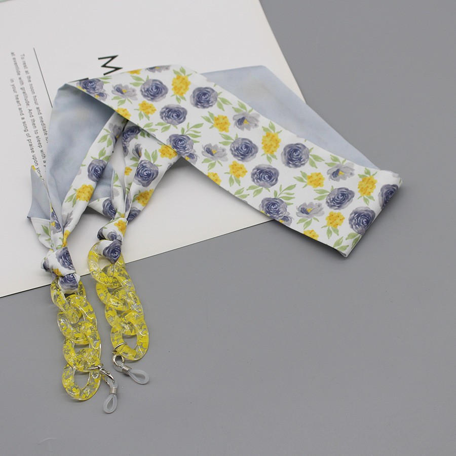보헤미아 인쇄 실크 스카프 안경 체인 아크릴 선글라스  - Scarf Silk Neck 리뷰 및 가격