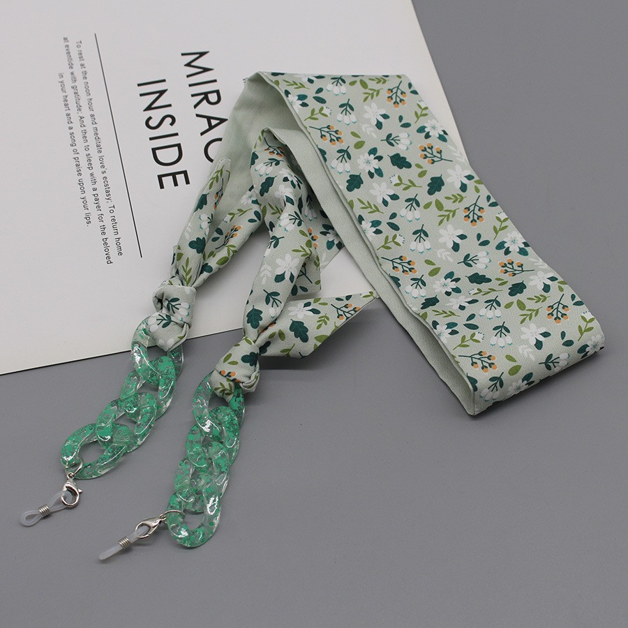 보헤미아 인쇄 실크 스카프 안경 체인 아크릴 선글라스  - Scarf Silk Neck 리뷰 및 가격