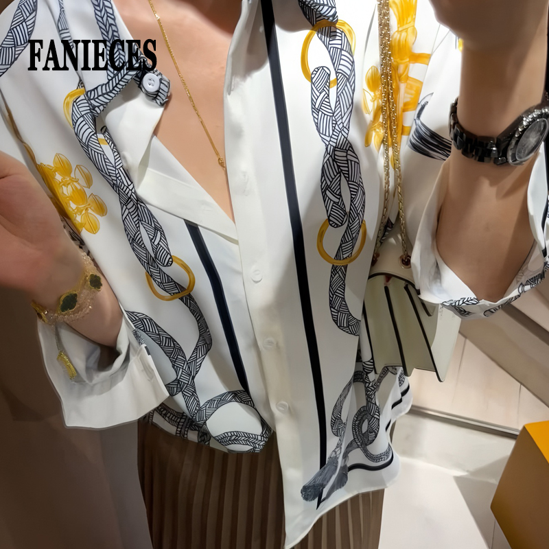 S-4XL 여성용 새틴 셔츠 여름 긴팔 라펠 버튼업 실 - Silk Blouse Button 리뷰 및 가격