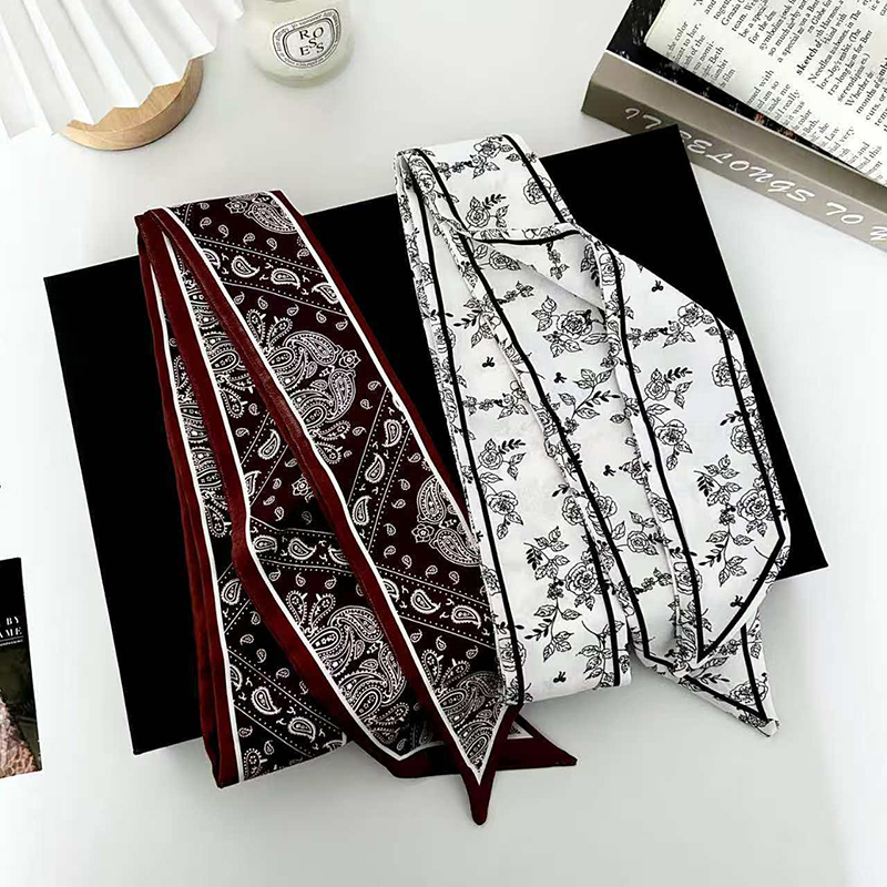 럭셔리 패션 여성용 스키니 실크 스카프 롱 헤어 스트립 - Scarf Silk Neck 리뷰 및 가격