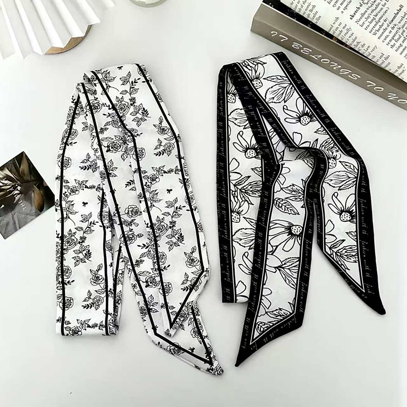 럭셔리 패션 여성용 스키니 실크 스카프 롱 헤어 스트립 - Scarf Silk Neck 리뷰 및 가격