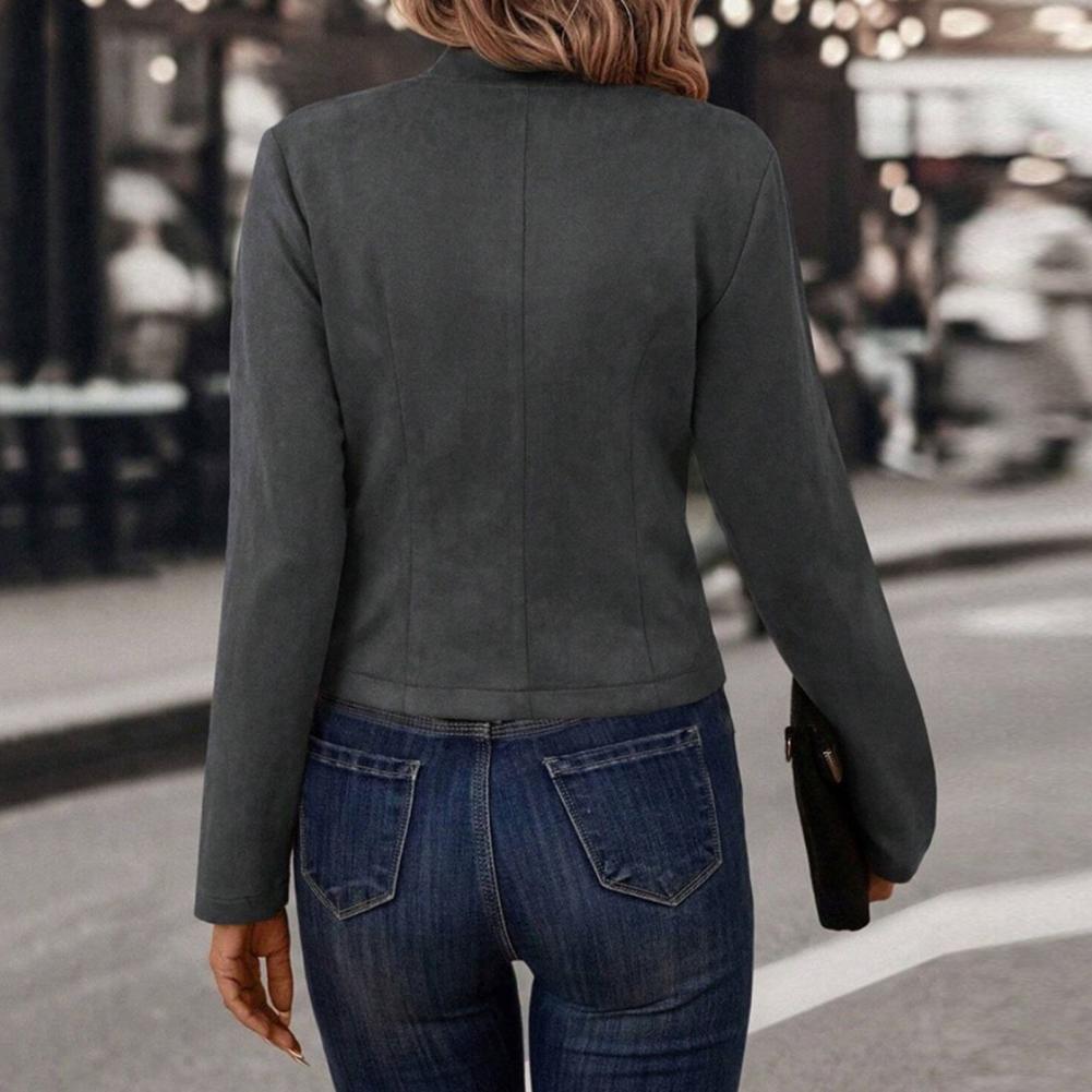 봄 가을 여성 코트 더블 브레스트 스탠드 칼라 버튼 슬 - Women'S Formal Wear Cardigan 리뷰 및 가격