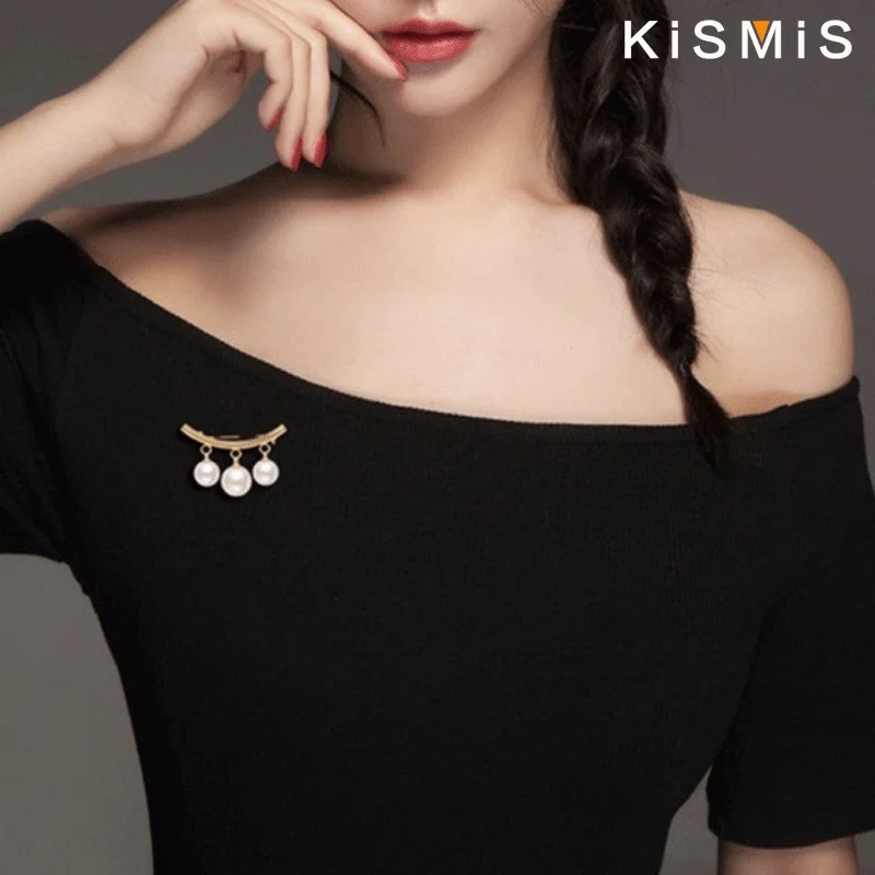 여성 진주 브로치 우아한 패션 세 개의 진주 아크형 핀 - Women'S Formal Wear Cardigan 리뷰 및 가격