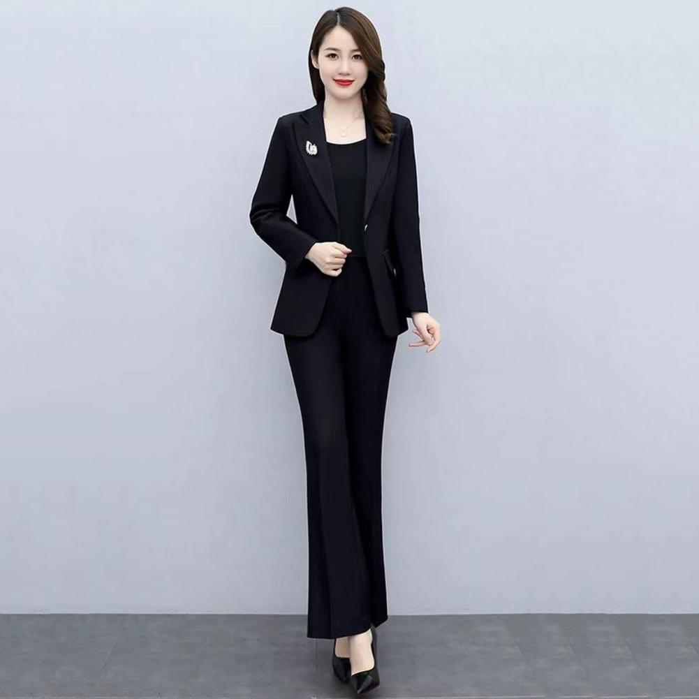 2피스/세트 여성 정장 코트 팬츠 세트 턴다운 칼라 긴 - Women Formal Wear Office 리뷰 및 가격
