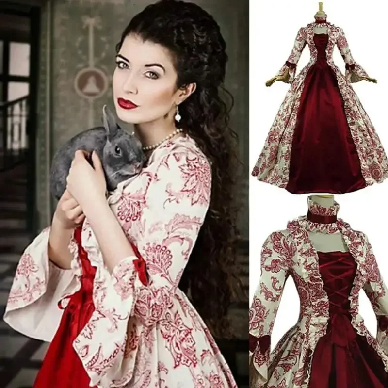 플러스 사이즈 여성 고딕 플로럴 레이스 로브 중세 르네 - Victorian Women'S Formal Wear 리뷰 및 가격