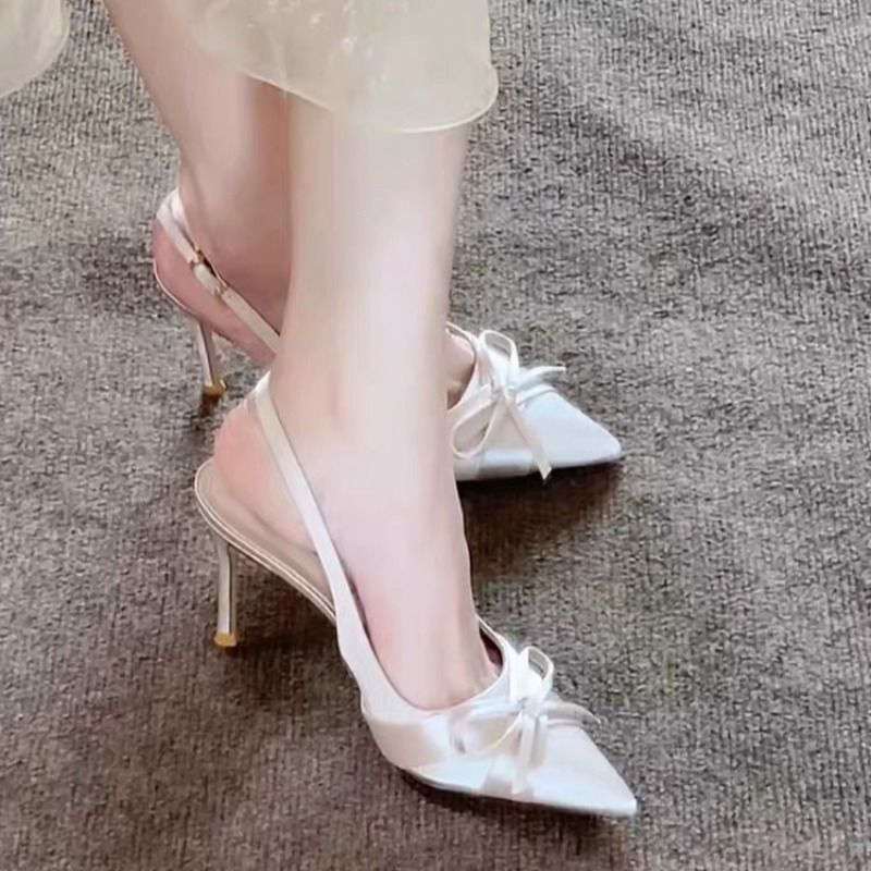 여성용 슬링백 펌프스 포인티드 토 스틸레토 힐 새틴 마 - Women Formal Wear Look 리뷰 및 가격